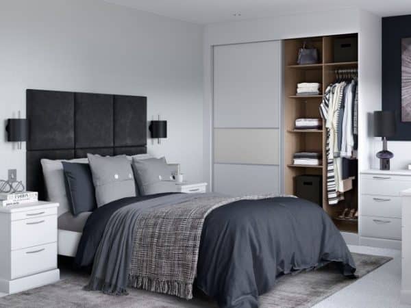 3 Panel Elegance matt white - bedroom design is available at Hush Bedrooms