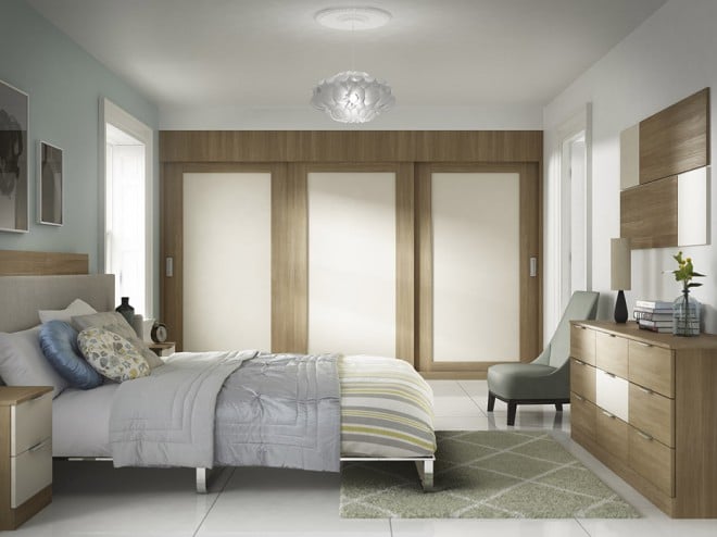Moda sliding bedroom design available at Hush Bedrooms - bedroom view