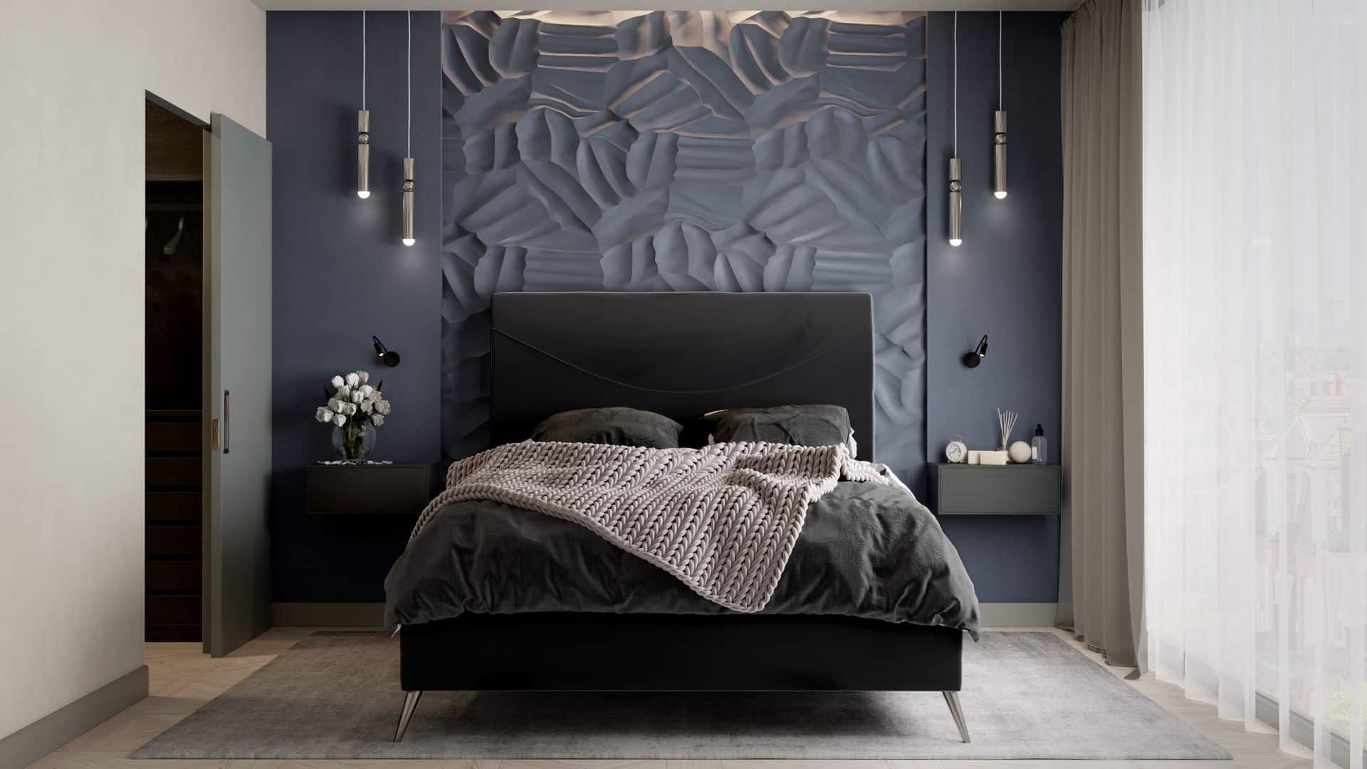 Turim Room set at Hush Bedrooms - velvet black