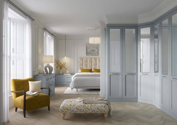 Acadia Fjord Shaker fitted wardrobe with mirrors