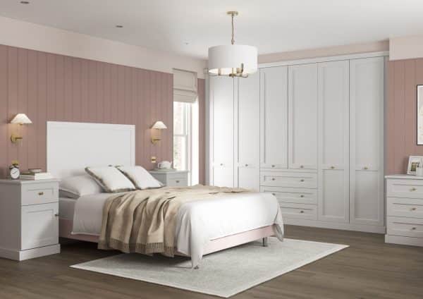 Acadia White shaker wardrobe with fitted drawers