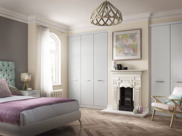 Radley White Ash Slab Astley fitted wardrobe range