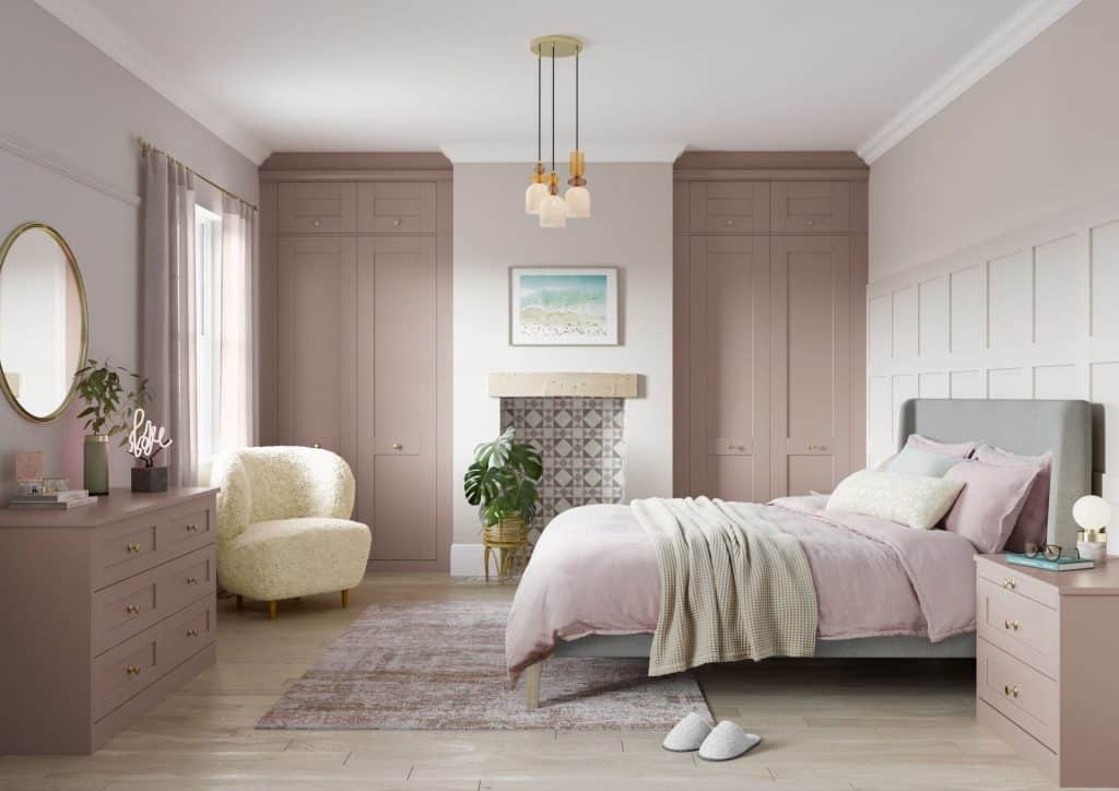 croft peony Milton fitted bedroom range chimney breast storage