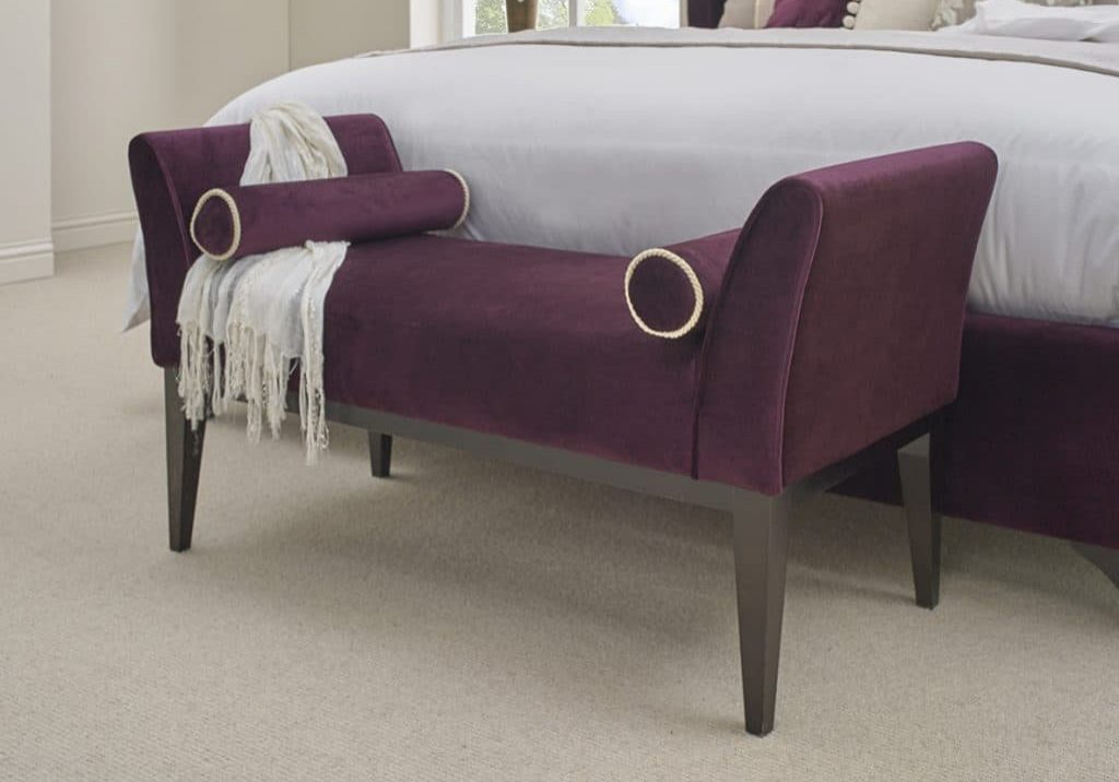 luxury bedroom Burwell bench by Hush Bedrooms