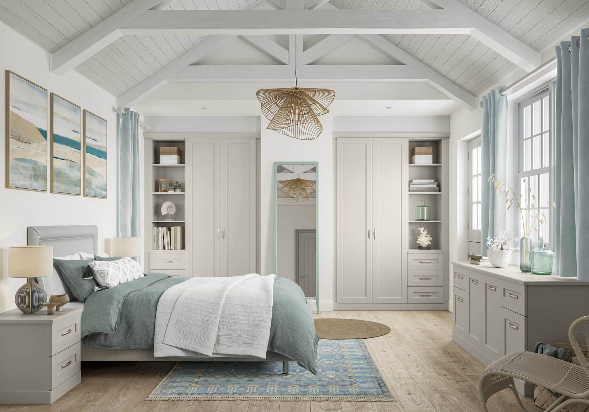matt alabaster Hallaton fitted bedroom range with shelving matt alabaster Hallaton fitted bedroom range with shelving